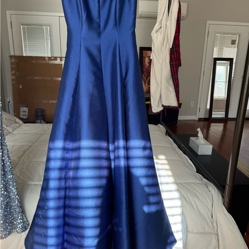 Elegant Blue Satin Gown